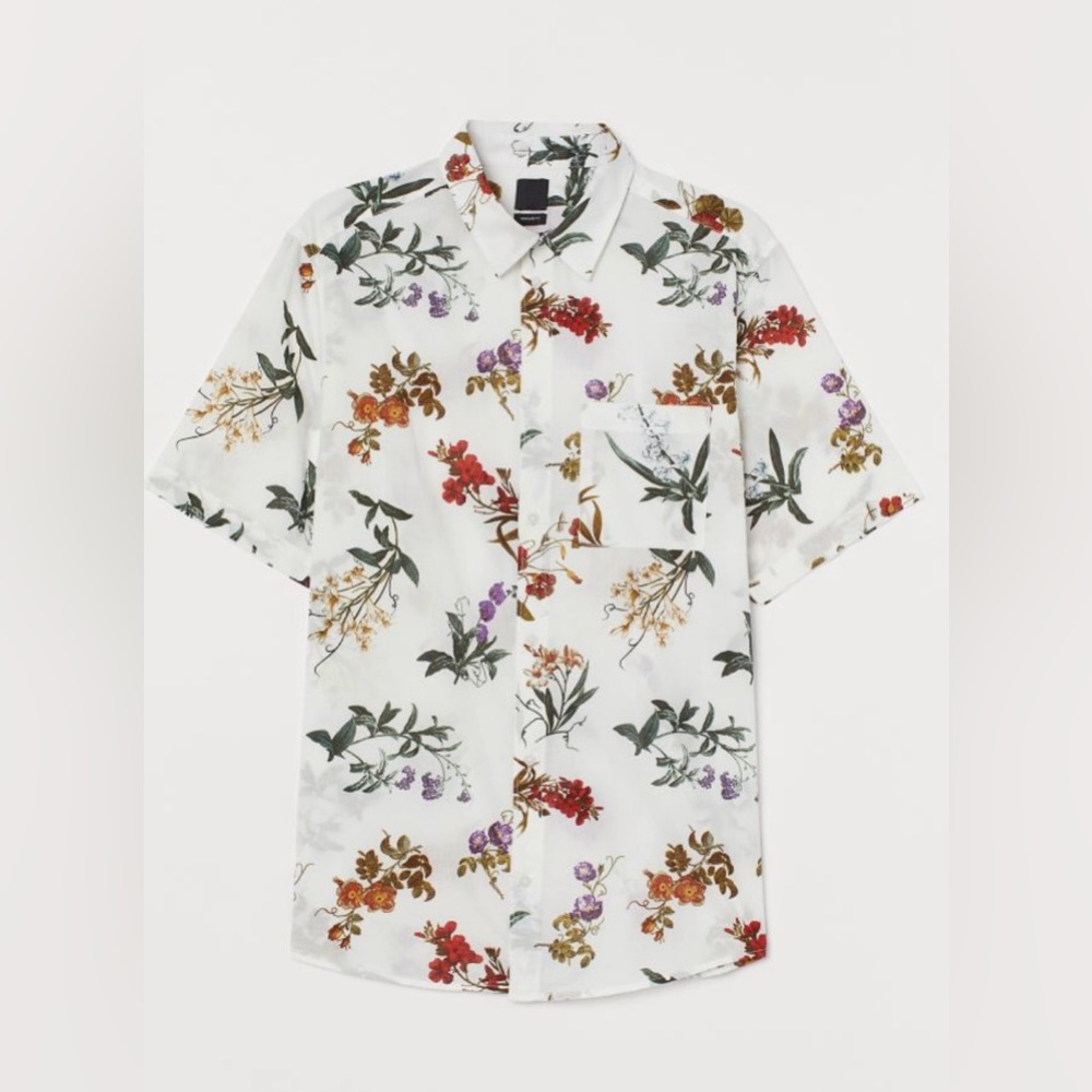 H&M floral button down shirt